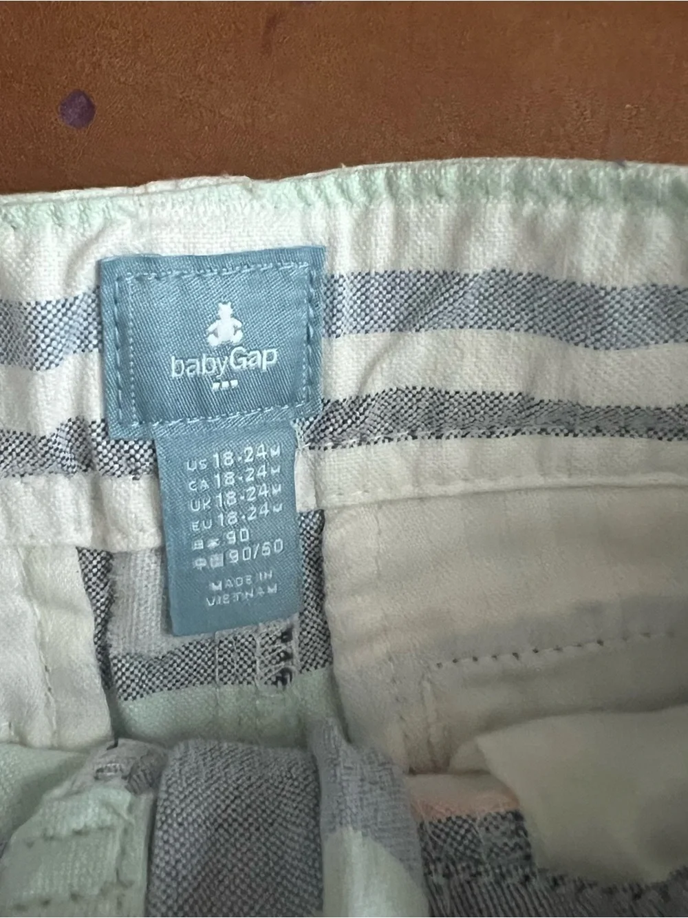 GAP Baby Boys Striped Shorts in Mint, Light Blue White 18/24 months adjustable